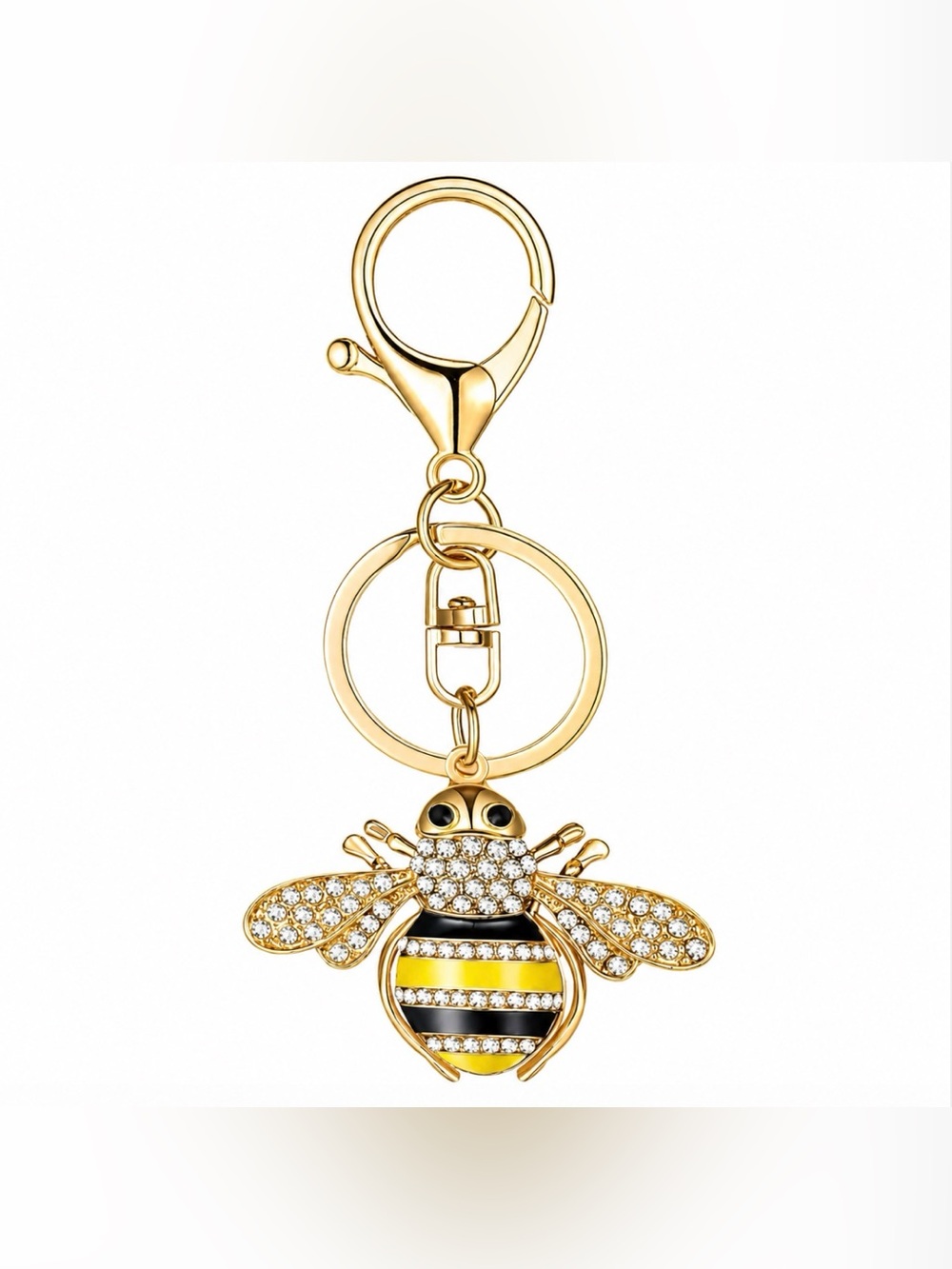 Bee Keychain Shiny Rhinestones Purse Charm Handbag Keychain BEEEautiful
